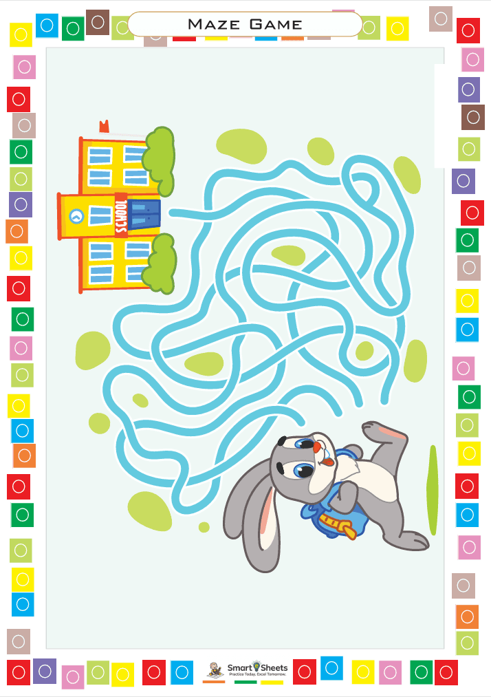 Maze game โ help the rabbit reach school