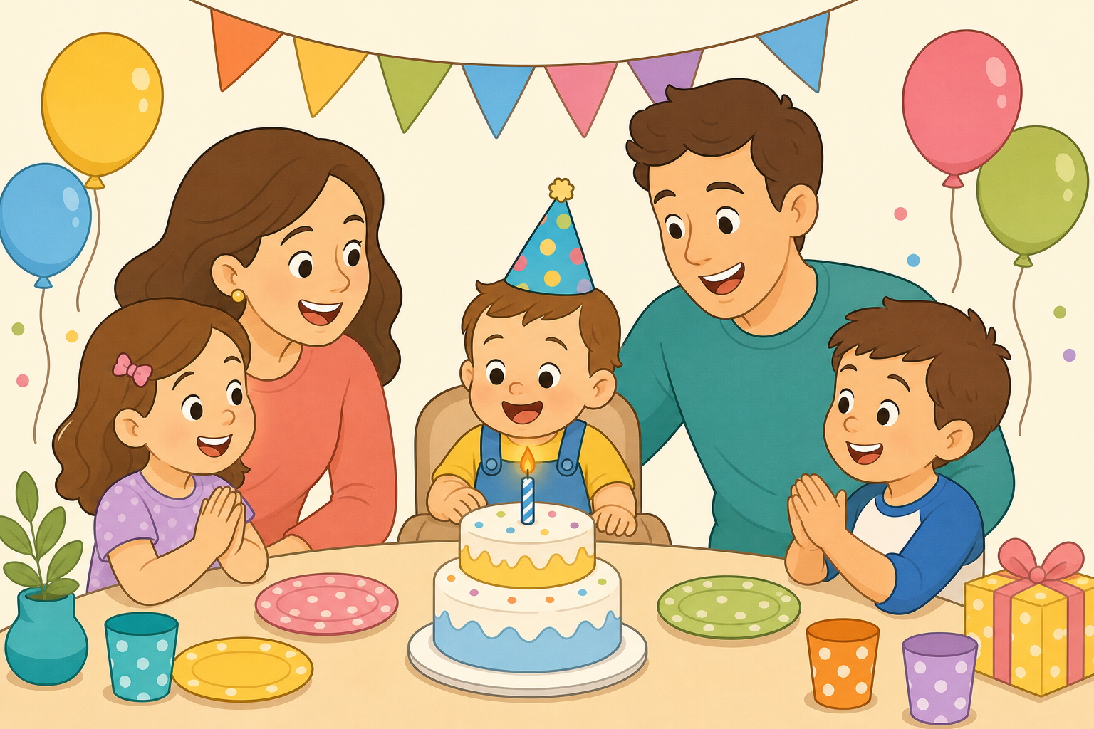 Illustration for Birthday Plates and Celebration Meals at Home