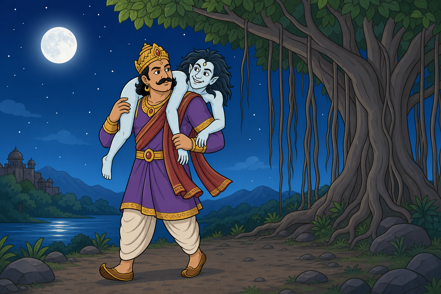 Illustration for Vikram & Betal: The Merchant Who Gave Too Much?